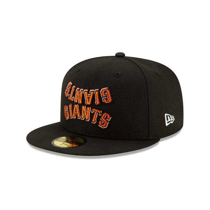 MLB San Francisco Giants Team Mirror 59Fifty Fitted (AJM3010) - Black New Era Caps